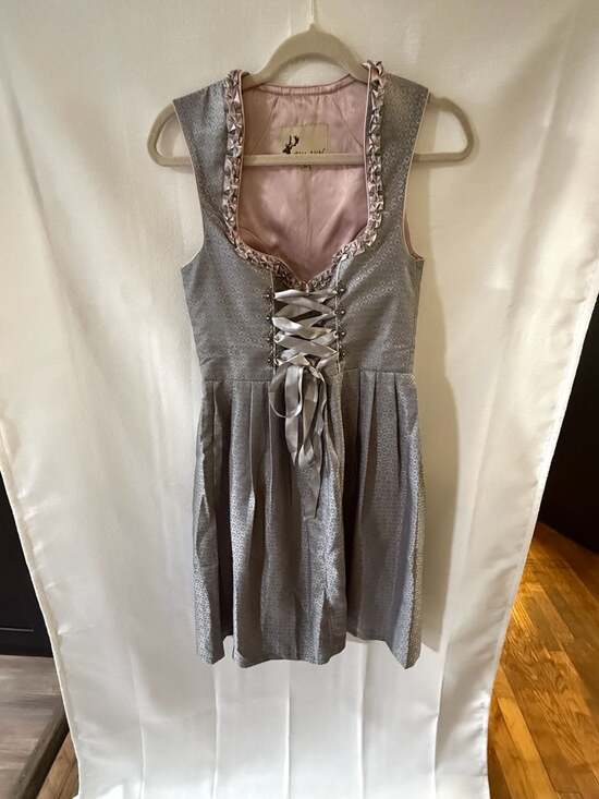 Alte Liebe Dresses & Skirts - Alte Liebe Trachten Manufaktur Silver & Pink Traditional German Dirndl Dress